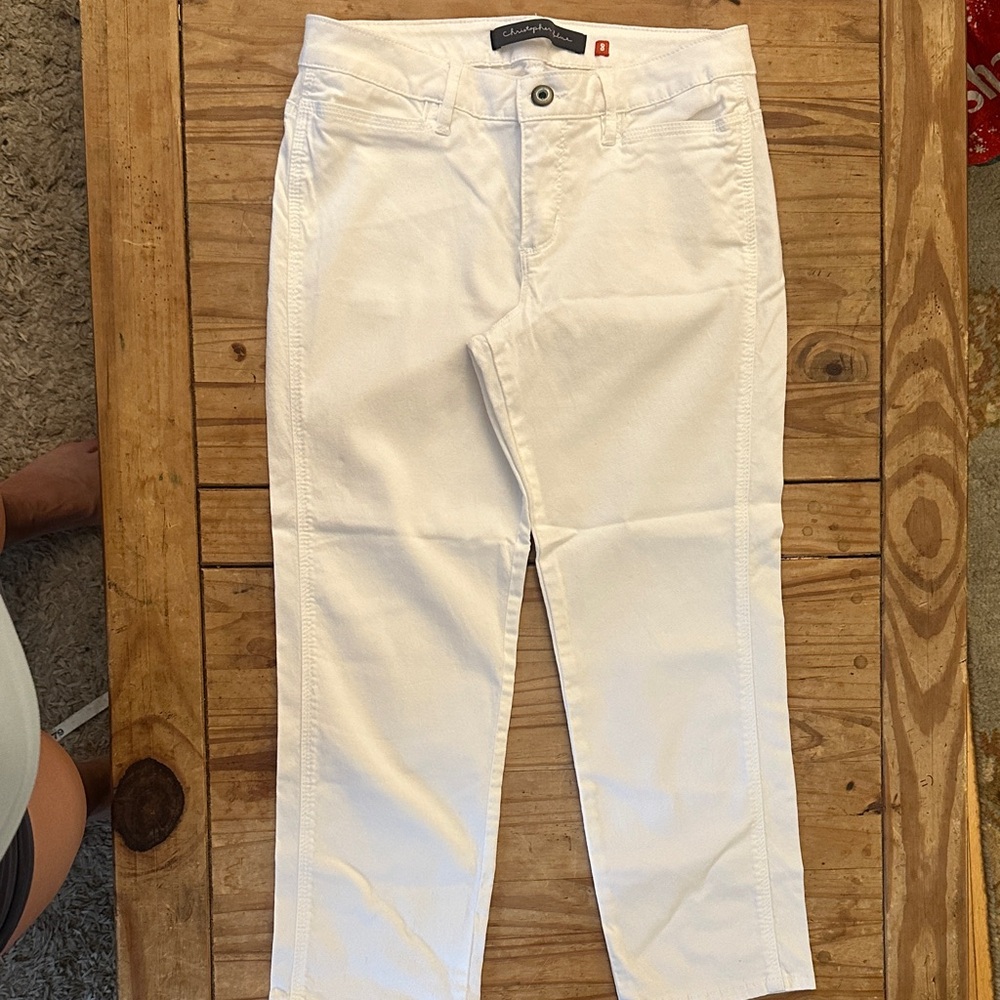 Christopher Blue Women's Crisp White Cropped Jeans